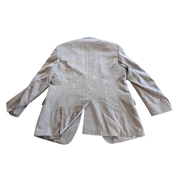 Nautica Mens Wool Blazer 44R Gray Herringbone Pattern - Picture 2 of 13